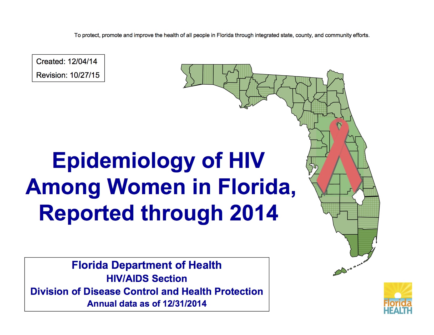 Flordia DoH - Epidemiology of HIV Among Women in Florida (2014) | Fast ...